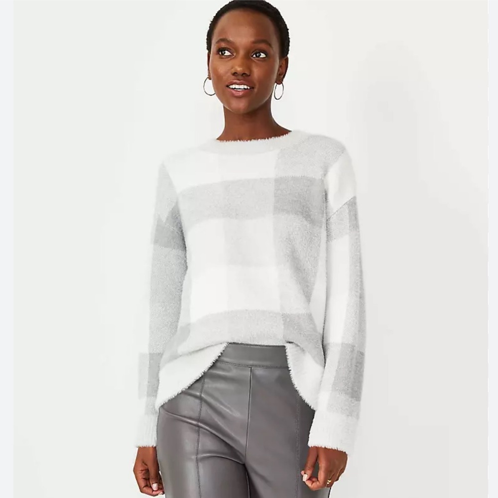 Ann Taylor Fuzzy Cozy Crew Neck Sweater